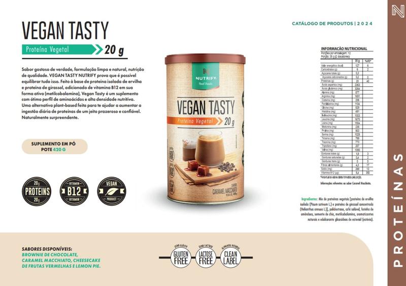 Imagem de Vegan Tasty (Proteina Vegana) Sabor Caramel Macchiato de 420g-Nutrify