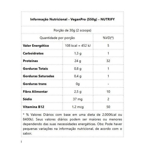 Imagem de VeganPro (550g) - Sabor: Cacau (450g)