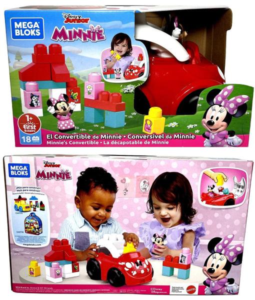 Imagem de Veículo Carro Carrinho Conversível Blocos De Montar Mega Bloks Para Bebê E Criança - Disney - 18 Peças - Minnie Mouse - Mattel