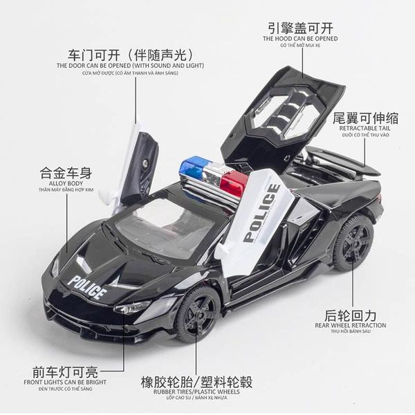 Imagem de Veículo de brinquedo Wokex LP770 4 Police Supercar em liga de escala 1/32