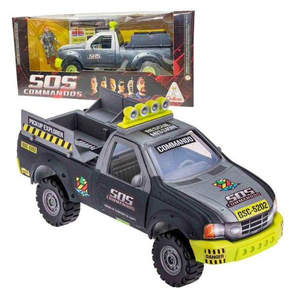 Veículo Terror Pick Up Explorer Sos Comandos c/1 Figura Ação