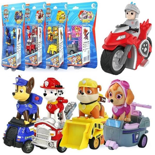 Imagem de Veículos Paw Patrol - Chase, Skye, Marshall e Ryder - Playset com Carrinhos de Recuo