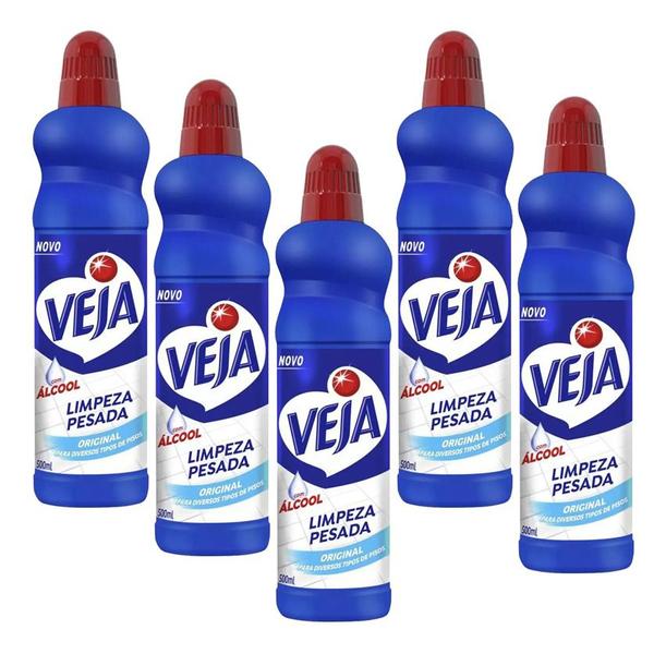 Imagem de Veja Gold Limpeza Pesada Original 500ml Kit 5