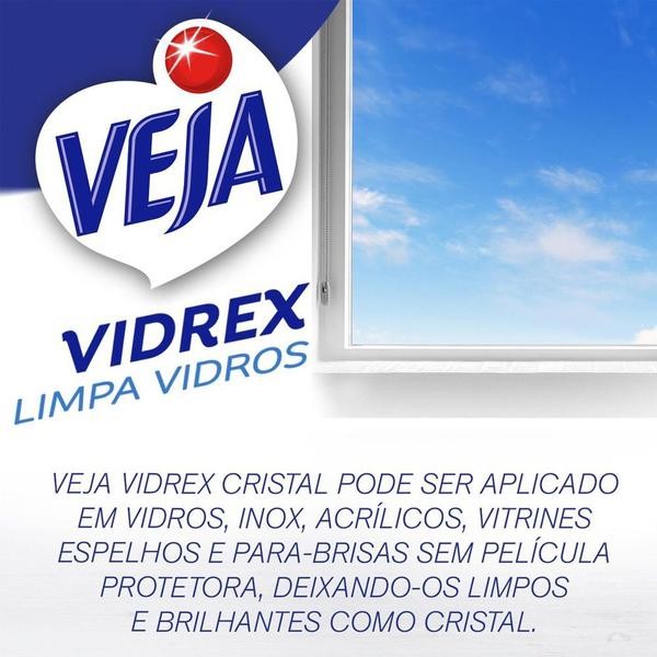 Imagem de Veja Vidrex Cristal Limpa Vidros Refil 500ml Kit 3