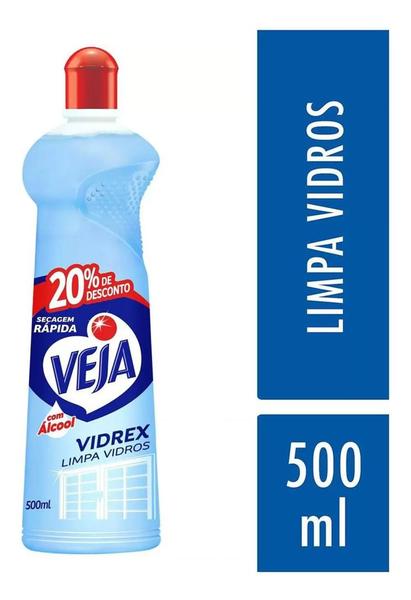 Veja Vidrex - Limpa Vidros Squeeze - 500ml Kit 5 Imagem de Veja Vidrex - Limpa Vidros Squeeze - 500ml Kit 5
