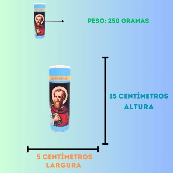 Imagem de Vela 7 dias votiva Apóstolo São Paulo azul 2 unidades