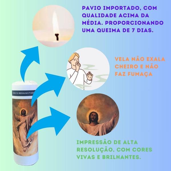 Vela 7 dias votiva Cristo Ressuscitado 1 unidade - OS ARCANJOS Imagem de Vela 7 dias votiva Cristo Ressuscitado 1 unidade