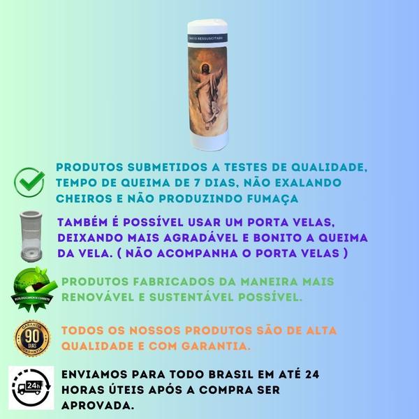 Vela 7 dias votiva Cristo Ressuscitado 1 unidade - OS ARCANJOS Imagem de Vela 7 dias votiva Cristo Ressuscitado 1 unidade