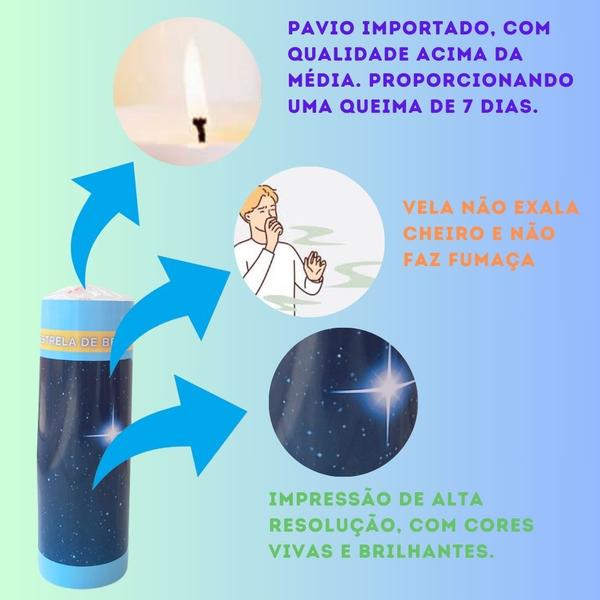 Imagem de Vela 7 dias votiva Estrela de Belém azul 1 unidade