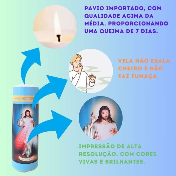 Vela 7 dias votiva Jesus Misericordioso azul 2 unidades - OS ARCANJOS Imagem de Vela 7 dias votiva Jesus Misericordioso azul 2 unidades