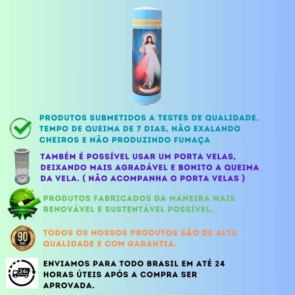 Vela 7 dias votiva Jesus Misericordioso azul 2 unidades - OS ARCANJOS Imagem de Vela 7 dias votiva Jesus Misericordioso azul 2 unidades