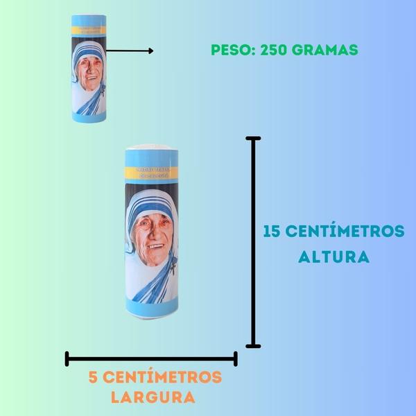 Vela 7 dias votiva Madre Teresa de Calcutá azul 1 unidade - OS ARCANJOS Imagem de Vela 7 dias votiva Madre Teresa de Calcutá azul 1 unidade