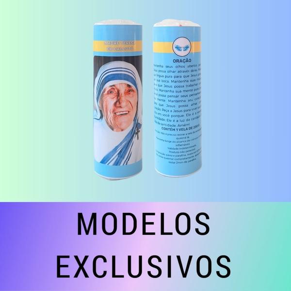 Imagem de Vela 7 dias votiva Madre Teresa de Calcutá azul 1 unidade