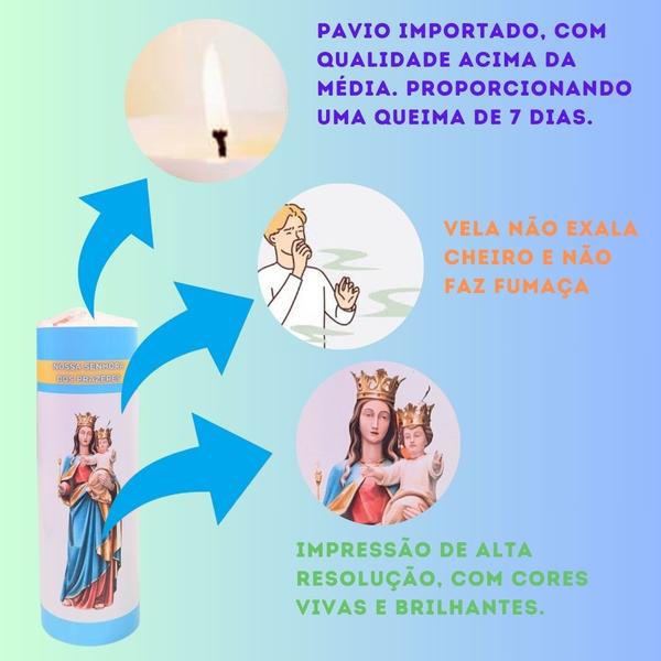 Vela 7 dias votiva N Sra dos Prazeres azul 2 unidades - OS ARCANJOS Imagem de Vela 7 dias votiva N Sra dos Prazeres azul 2 unidades