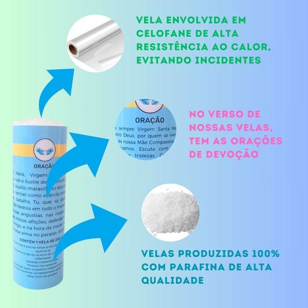 Vela 7 dias votiva Nossa Senhora Auxiliadora azul 2 unidades - OS ARCANJOS Imagem de Vela 7 dias votiva Nossa Senhora Auxiliadora azul 2 unidades