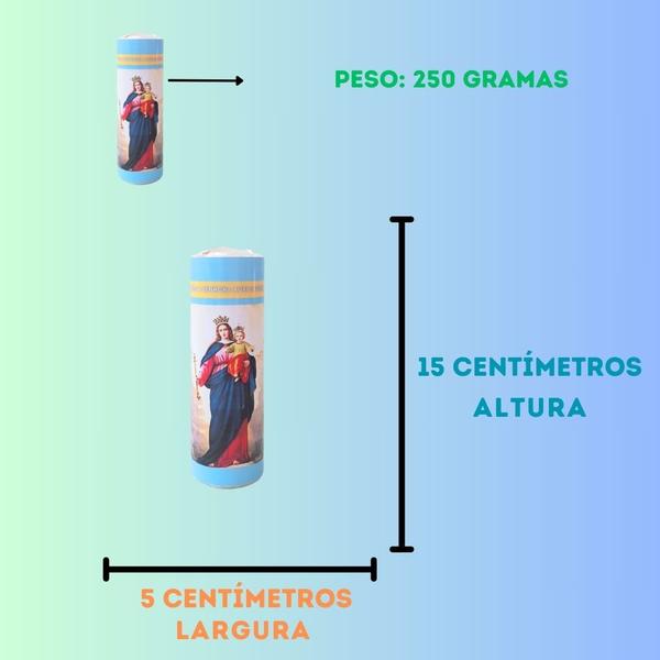 Vela 7 dias votiva Nossa Senhora Auxiliadora azul 2 unidades - OS ARCANJOS Imagem de Vela 7 dias votiva Nossa Senhora Auxiliadora azul 2 unidades