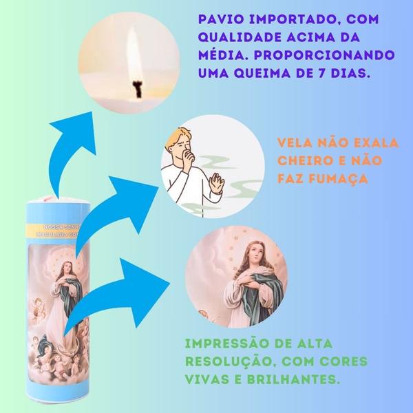 Imagem de Vela 7 dias votiva Nossa Senhora Conceição azul 2 unidades