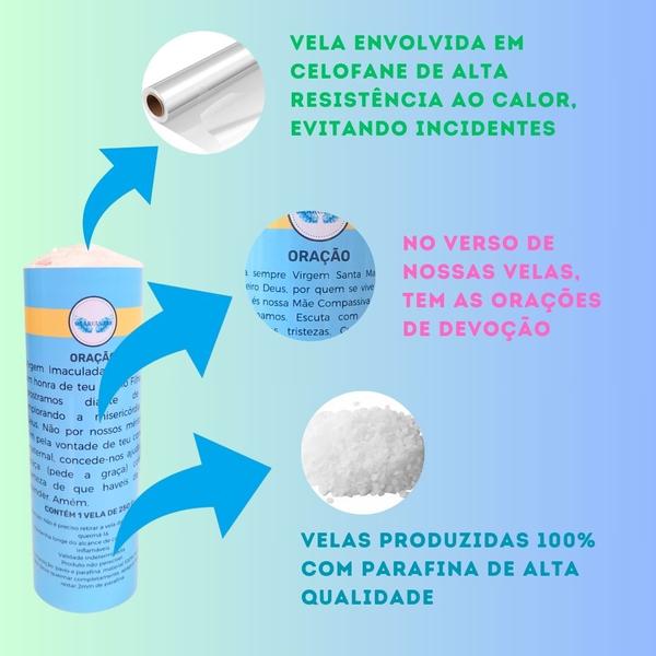 Vela 7 dias votiva Nossa Senhora Rosa Mística azul 2 unidade - OS ARCANJOS Imagem de Vela 7 dias votiva Nossa Senhora Rosa Mística azul 2 unidade