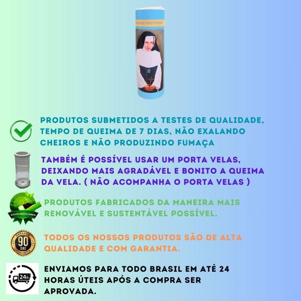 Vela 7 dias votiva Santa Dulce dos pobres azul 2 unidades - OS ARCANJOS Imagem de Vela 7 dias votiva Santa Dulce dos pobres azul 2 unidades