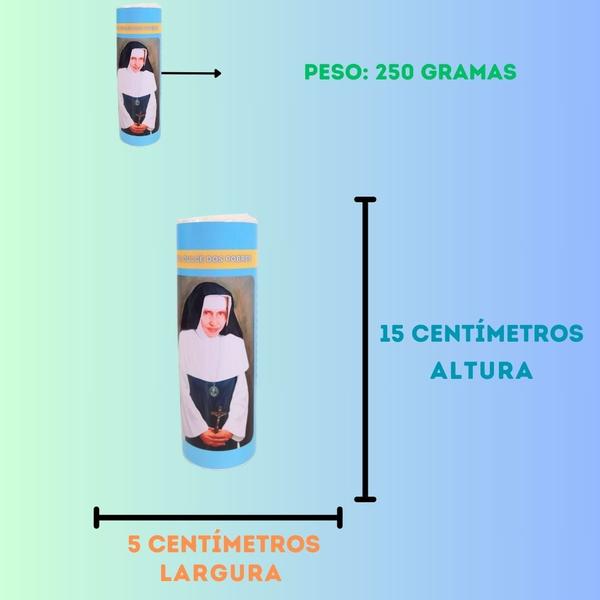 Vela 7 dias votiva Santa Dulce dos pobres azul 2 unidades - OS ARCANJOS Imagem de Vela 7 dias votiva Santa Dulce dos pobres azul 2 unidades