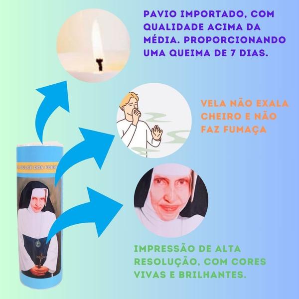 Vela 7 dias votiva Santa Dulce dos pobres azul 2 unidades - OS ARCANJOS Imagem de Vela 7 dias votiva Santa Dulce dos pobres azul 2 unidades