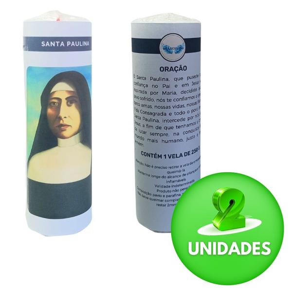 Vela 7 dias votiva Santa Paulina 2 unidades - OS ARCANJOS Imagem de Vela 7 dias votiva Santa Paulina 2 unidades