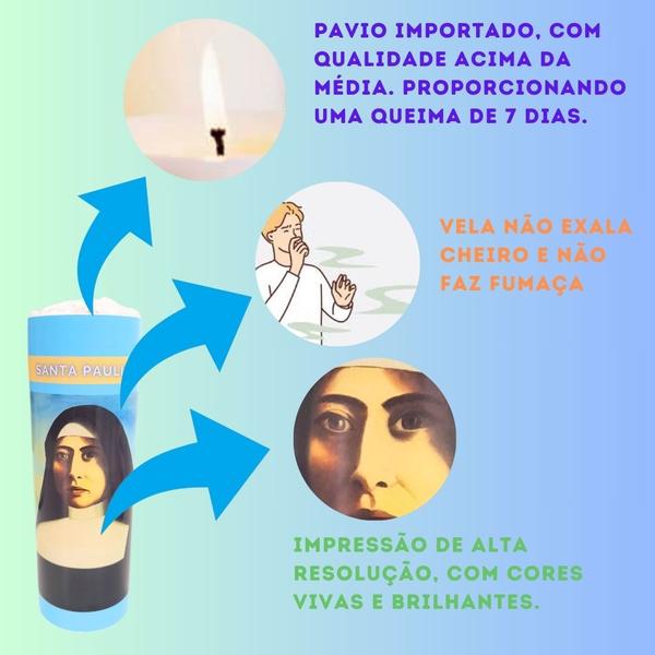 Imagem de Vela 7 dias votiva Santa Paulina azul 2 unidades