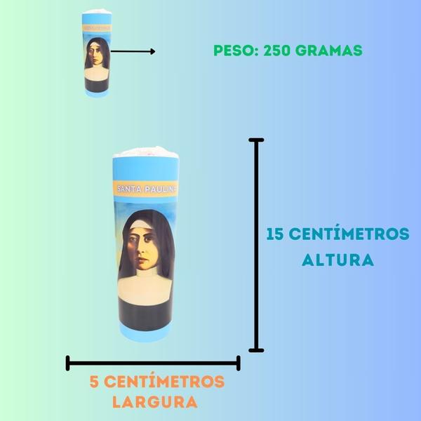 Vela 7 dias votiva Santa Paulina azul 2 unidades - OS ARCANJOS Imagem de Vela 7 dias votiva Santa Paulina azul 2 unidades
