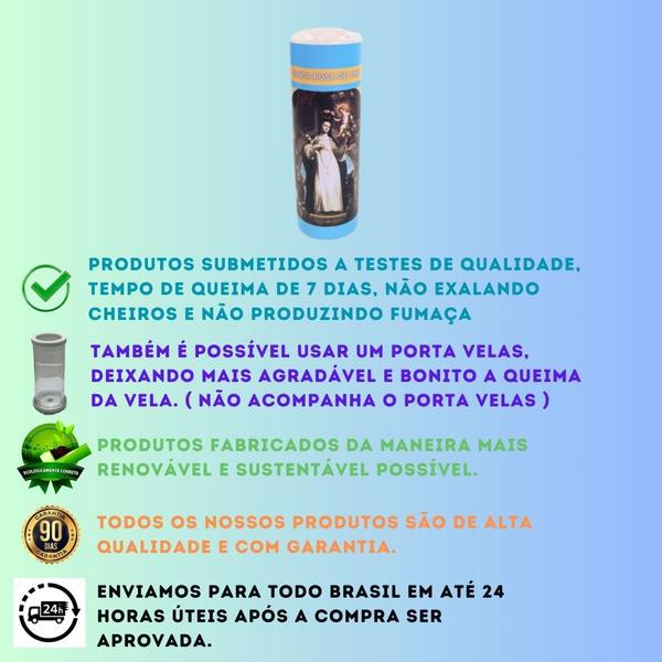 Vela 7 dias votiva Santa Rosa de Lima azul 1 unidade - OS ARCANJOS Imagem de Vela 7 dias votiva Santa Rosa de Lima azul 1 unidade