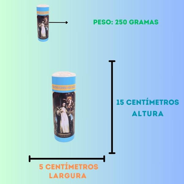 Vela 7 dias votiva Santa Rosa de Lima azul 1 unidade - OS ARCANJOS Imagem de Vela 7 dias votiva Santa Rosa de Lima azul 1 unidade