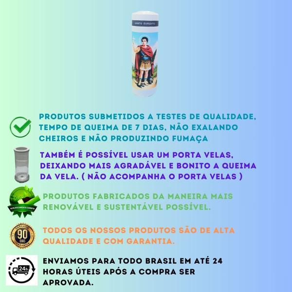 Vela 7 dias votiva Santo Expedito 1 unidade - OS ARCANJOS Imagem de Vela 7 dias votiva Santo Expedito 1 unidade