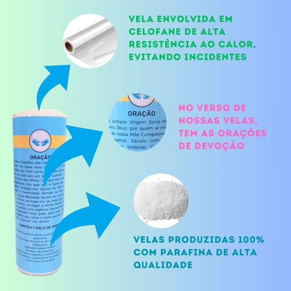 Vela 7 dias votiva Santo Expedito azul 2 unidades - OS ARCANJOS Imagem de Vela 7 dias votiva Santo Expedito azul 2 unidades