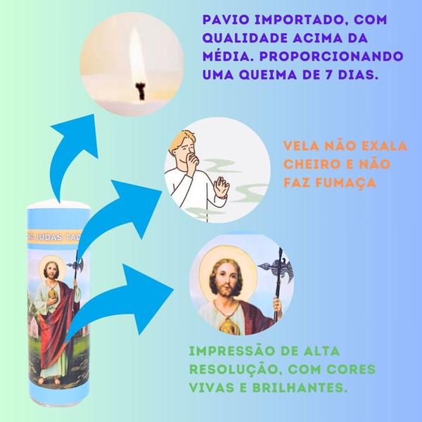 Imagem de Vela 7 dias votiva São Judas Tadeu azul 2 unidades