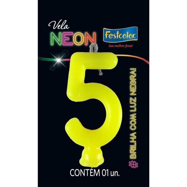 Imagem de Vela Amarelo Neon - 01 Unidade - Festcolor