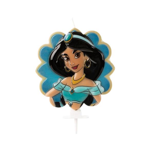 Vela Aniversário Jasmine Aladin Princesas Disney - 01 unid - Silverfestas Imagem de Vela Aniversário Jasmine Aladin Princesas Disney - 01 unid