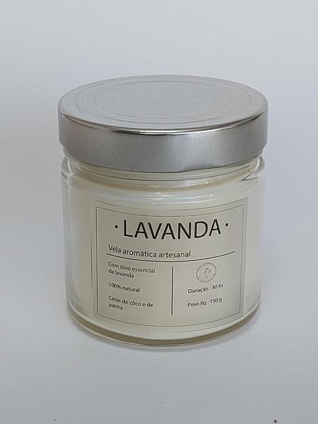 Imagem de Vela aromática com óleo essencial de lavanda 150g com tampa cromo