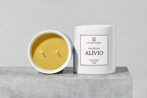 Imagem de Vela Aromática D'luxe Marie Alívio Baunilha 240g