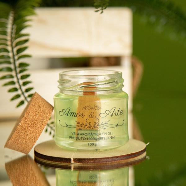 Vela Aromática Em Gel Artesanal Vidro 100G - Amor e Arte Velas Aromáticas Imagem de Vela Aromática Em Gel Artesanal Vidro 100G