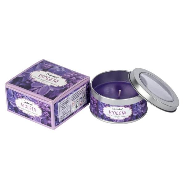 Vela Aromática Lata Indiana Goloka Vegano - Escolha O Aroma - Bialluz Imagem de Vela Aromática Lata Indiana Goloka Vegano - Escolha O Aroma