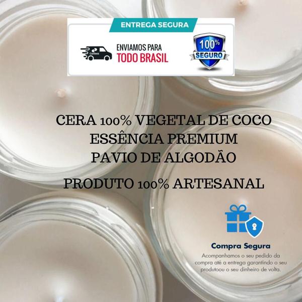 Imagem de Vela Aromatica Premium com Oleo Essencial 20g Sem Parafina com 100% Cera de Coco