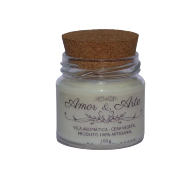 Vela Aromática Vegetal Artesanal Premium 100G Vegana - Amor e Arte Velas Aromáticas Imagem de Vela Aromática Vegetal Artesanal Premium 100G Vegana