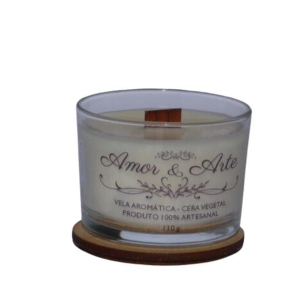 Vela Aromática Vegetal Artesanal Premium 110G Vegana - Amor e Arte Velas Aromáticas Imagem de Vela Aromática Vegetal Artesanal Premium 110G Vegana
