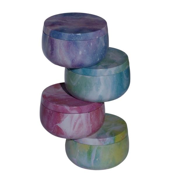 Imagem de Vela Aromática Vegetal Artesanal Premium Na Lata Tie Dye 200G Vegana