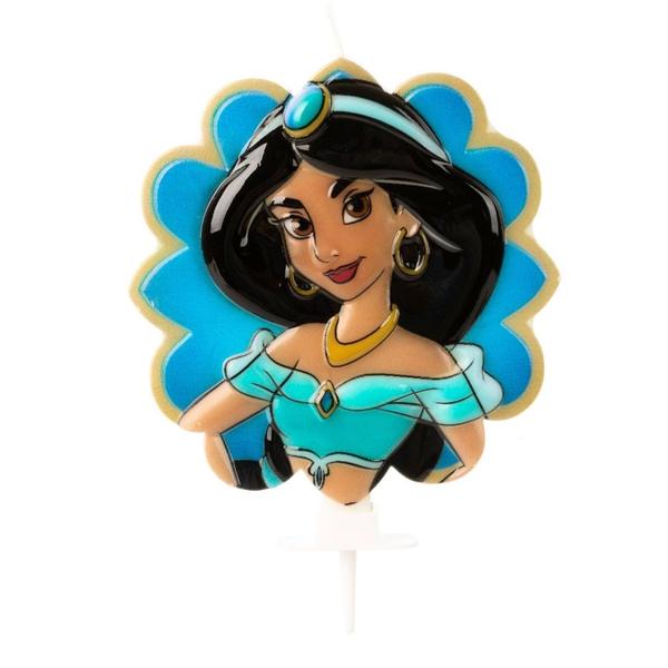 Imagem de Vela  bolo aniversario jasmine aladin princesa disney azul