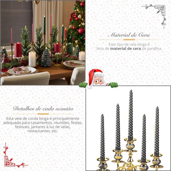 Imagem de Vela Castiçal Elegante Enfeite De Natal Decoração De Mesa