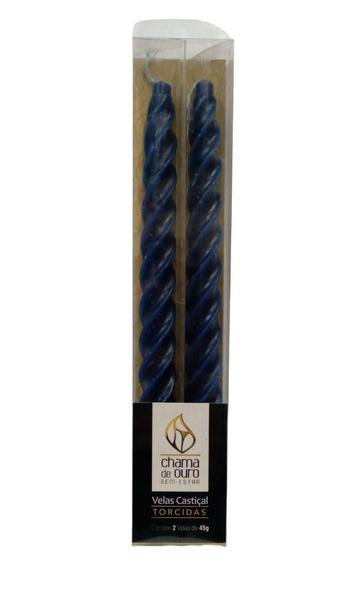 Vela Castiçal Torcida branca - 2 velas de 45g - Chama de Ouro Imagem de Vela Castiçal Torcida branca - 2 velas de 45g - Chama de Ouro