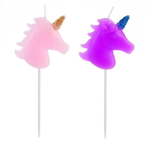 Vela de Aniversário Cabeça de Unicórnio c/2 - Silver Festas - Silverplastic Imagem de Vela de Aniversário Cabeça de Unicórnio c/2 - Silver Festas - Silverplastic