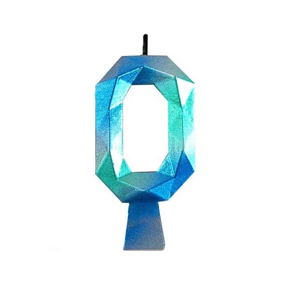 Vela de Aniversário Diamante Azul e Verde - Curifest Imagem de Vela de Aniversário Diamante Azul e Verde