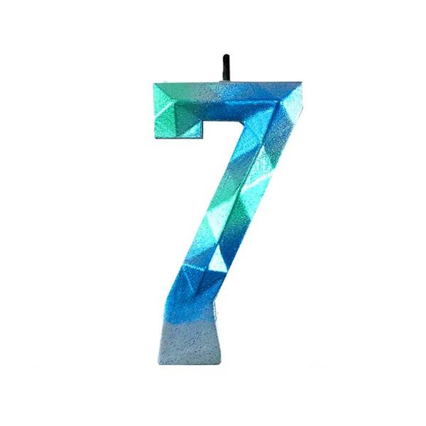 Vela de Aniversário Diamante Azul e Verde - Curifest Imagem de Vela de Aniversário Diamante Azul e Verde