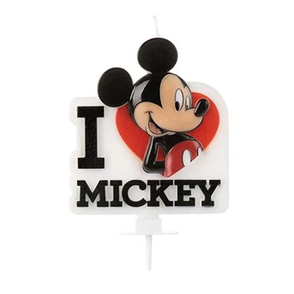 Vela de Aniversário Mickey 3D I Love Mickey - Silver Festas Imagem de Vela de Aniversário Mickey 3D I Love Mickey